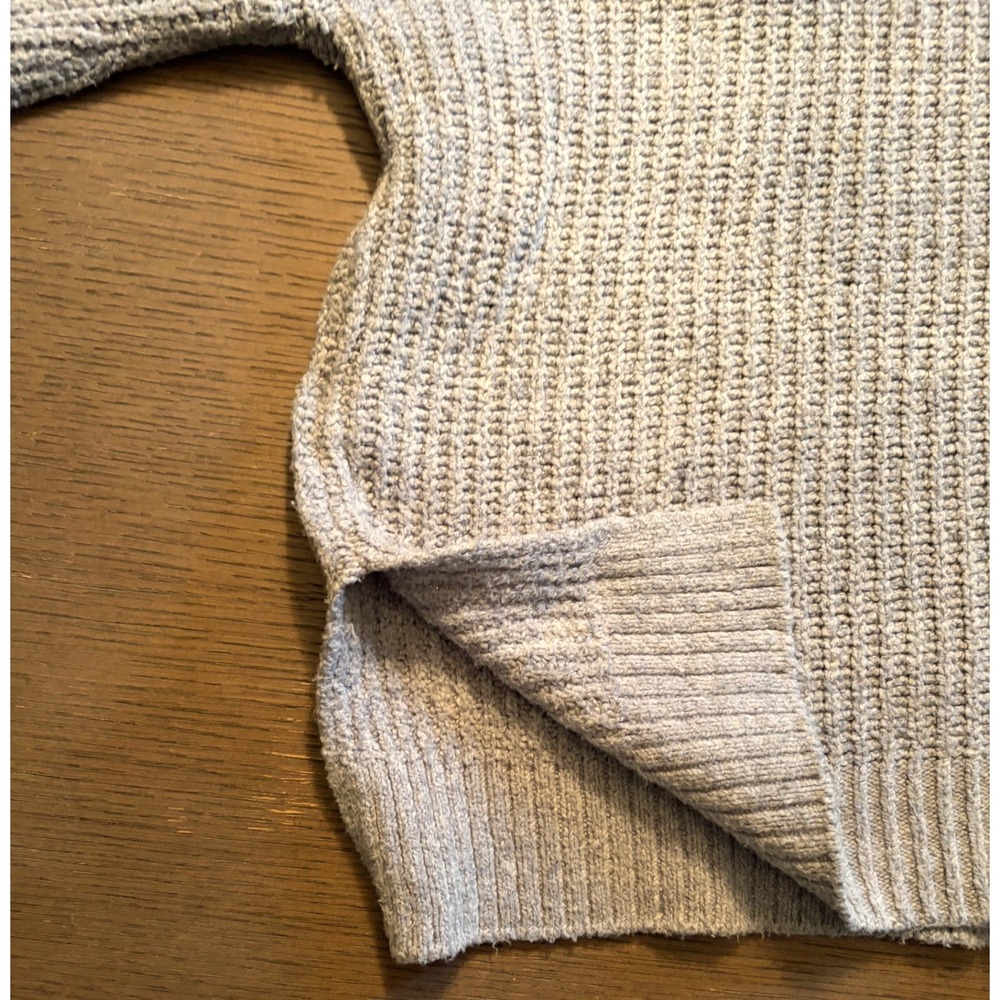 Rachel Zoe Womens Light Blue Grey Mock Neck Balloon Sleeve Chunky Knit Sweater L - Picture 11 of 13